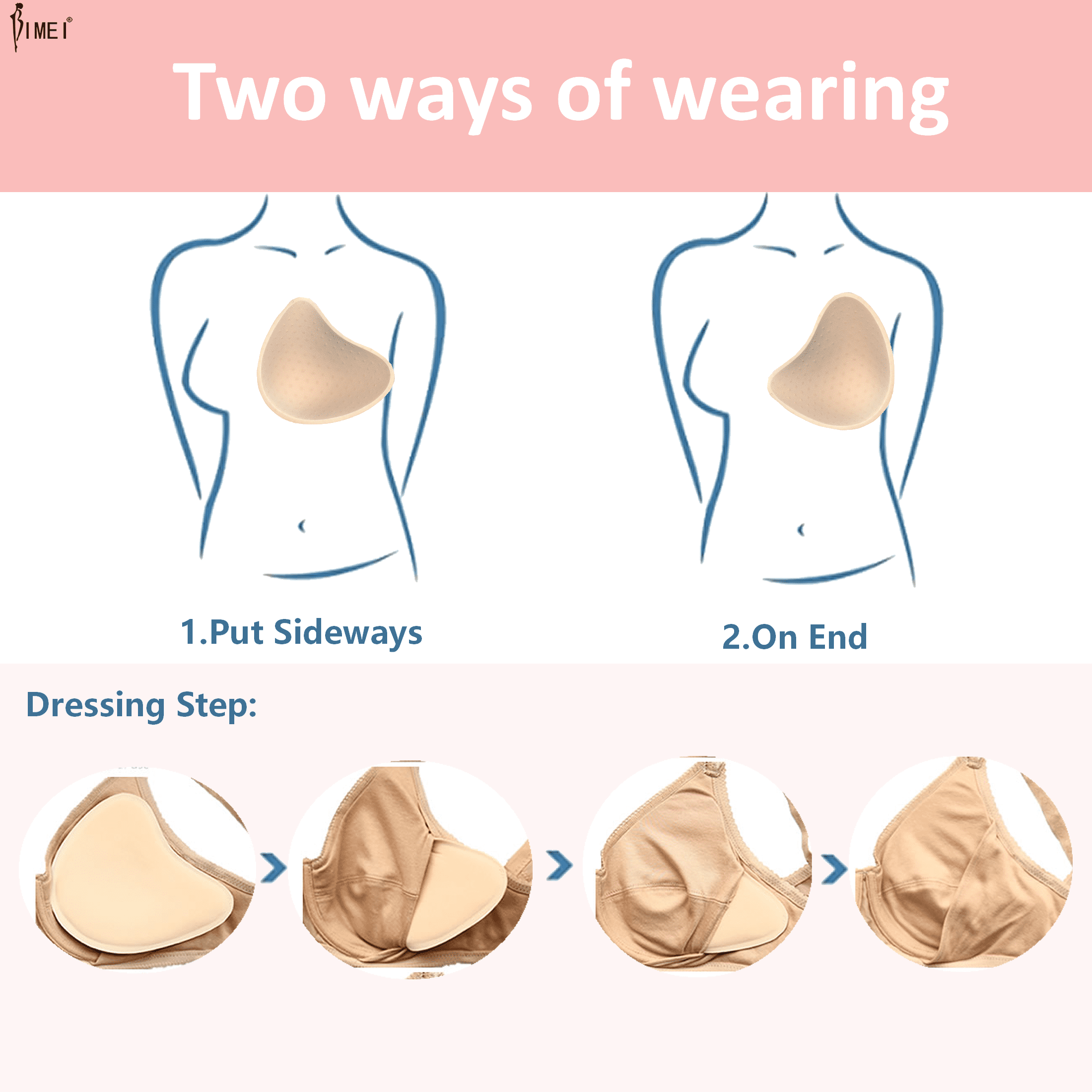 BIMEI Cotton Breast Forms Breast Prosthesis Mastectomy Bra Insert Pads  Light-weight Ventilation Sponge Boobs for Women Mastectomy Breast Cancer  Support #3,Holey Spiral,1 Piece,Left,S 