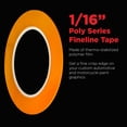 thumbnail image 2 of Custom Shop 1/16 Fine Line Tape Fineline Masking Tape Polytape Orange 1/16 X 60 Yard Rol, 2 of 4