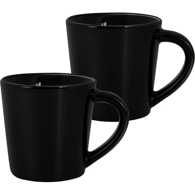 czcpp-4 oz Espresso Cups Set of 2, Ceramic Coffee Mugs Demitasse Cups for Espresso and Tea, Small Espresso Mugs for Shot of Coffee, Espresso Coffee Cups with Handles, Gift for Coffee Lovers - Black