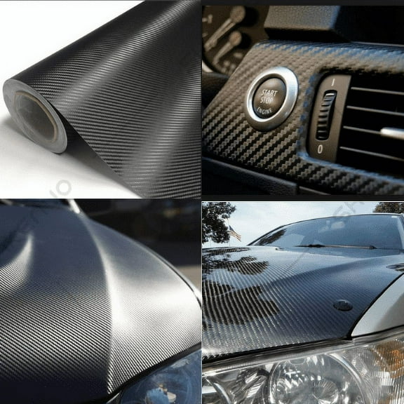 5D Premium HIGH GLOSS Black Carbon Fiber Vinyl Wrap Sticker Decal
