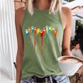 thumbnail image 1 of ICHUANYI Clearance Casual Women's Round Neck Summer Sexy Gradient Print Regular Women's Sleeveless Top(Army Green, M) ICHUANYI WER2023080902916, 1 of 5