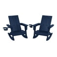 thumbnail image 3 of WestinTrends Ashore Outdoor HDPE Plastic Preschool Toddler Modern Adirondack Rocking Chairs (Set of 2), Navy Blue, 3 of 14