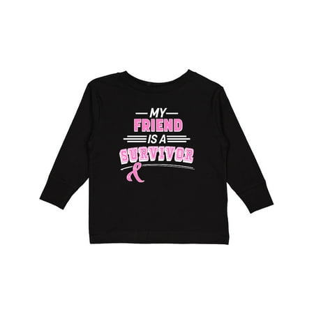 

Inktastic My Friend is a Survivor Breast Cancer Awareness Boys or Girls Long Sleeve Toddler T-Shirt