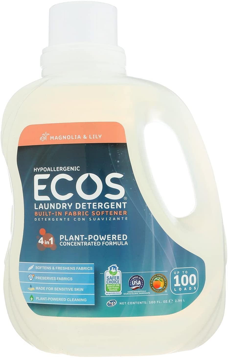 Earth Friendly Ecos Laundry Detergent Magnolia & Lily 100 fl oz
