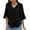 Black-03, variant on Mittory Womens 3/4 Length Sleeve Tops Blouses V Neck Cute Ruffle Dressy Casual Business Work Shirts