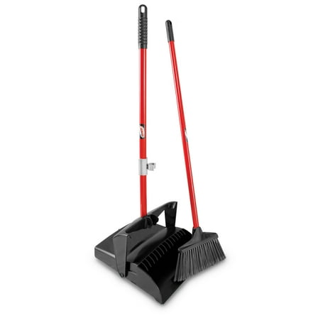 Libman Steel Handle Lobby Broom and Dustpan Set with Recycled PET Fibers