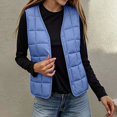 thumbnail image 2 of Afuyipoi Girls Quilted Vest (1-10) Sleeveless V-neck Warm Innerwear Waistcoat Blue Size 12M, 2 of 6