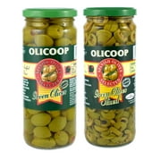 Olicoop Green Stuffed Olives + Green Slice Olives, 450G, Pack Of 1 Unit Each