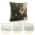 thumbnail image 4 of ,Decorative Throw Pillow Sitting and Thoughtful Look A Glass of Beer Linen Square Cushion Covers for Home Sofa Couch, 4 of 5