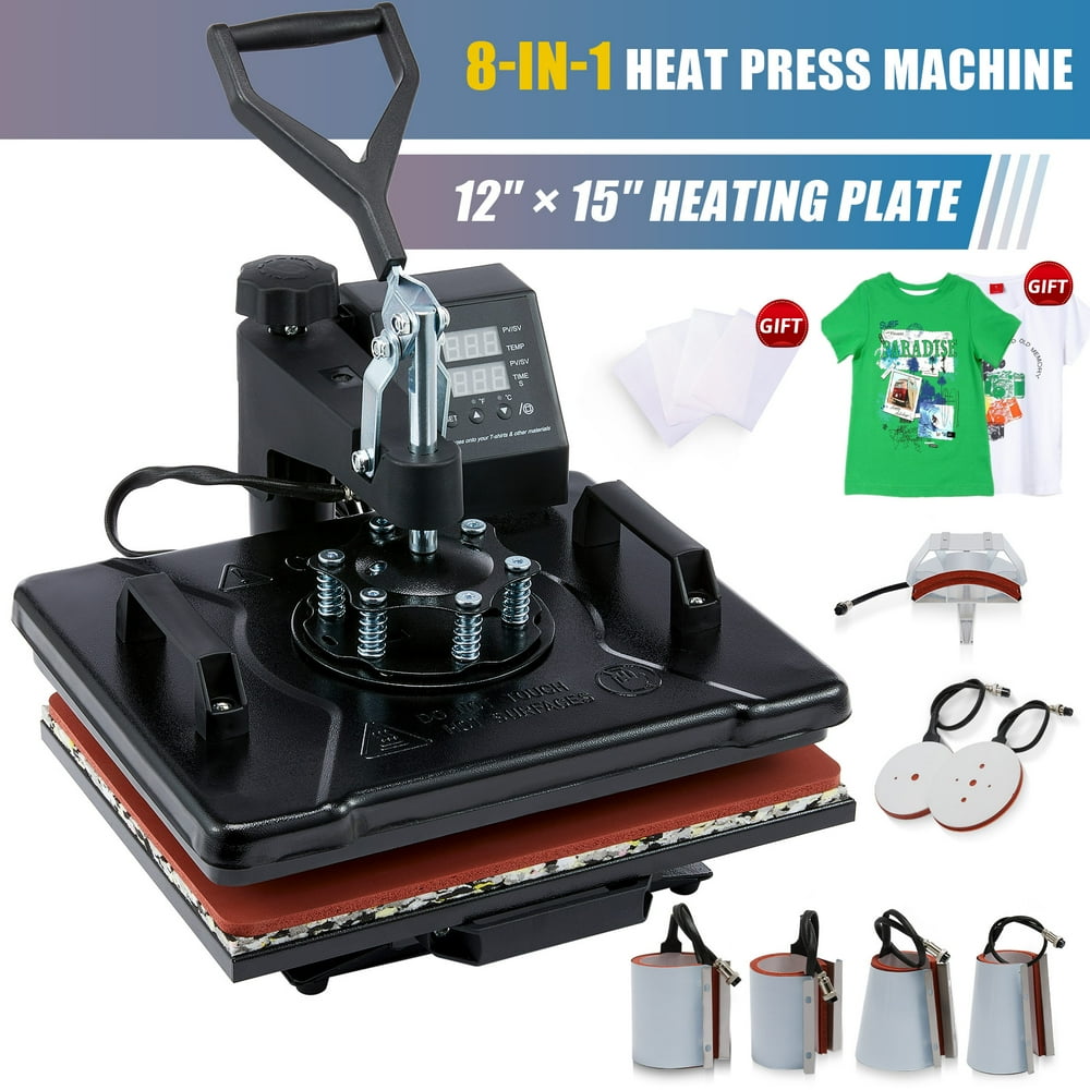 8in1 T Shirt Heat Press Machine 12x15 Professional Heat Press for