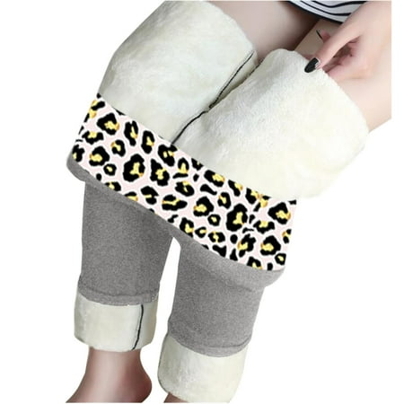 

Ziloco Fashion Casual Women Printed Span Ladies High Waist Keep Warm Leggings Pants pajama pants Gray 3XL