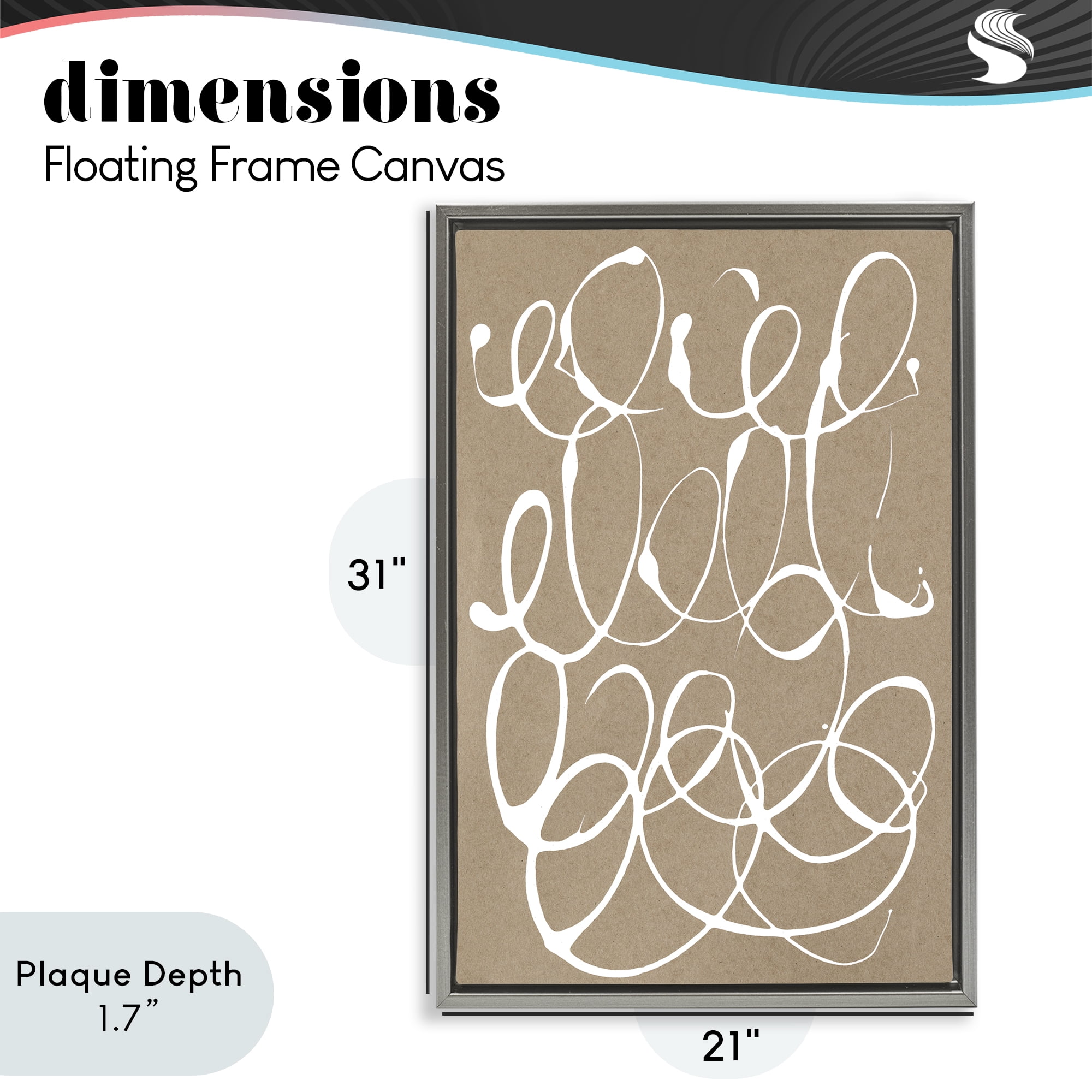 Stupell Industries Scribbled Taupe Circles Gray Framed Floater Canvas Wall Art, design by Susan Bryant