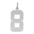 thumbnail image 2 of Auriga Fine Jewelry 14K White Gold Large Brushed Diamond-cut Number 8 Charm for Women (L-20.3 mm, W-11.31 mm), 2 of 6