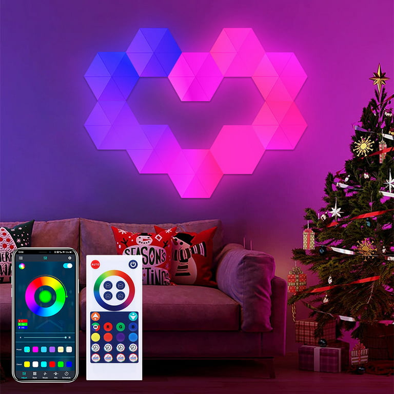 8 Pack Hexagon Light Panels -Cool Music Sync RGB Hexagon LED Lights Gaming  Lights with APP & Remote Control Wall Lights Gift for Home Decor, Living