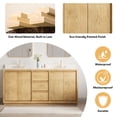 thumbnail image 4 of ANGELES HOME 72 Inch Oak Soild Wood Bathroom Vanity with Double Undermount Sinks, 3 Dovetail-constructed Drawers and 4 Soft-close Doors, 4 of 10