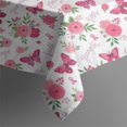 thumbnail image 4 of White Pink Butterfly Flower Pattern Rectangle Tablecloth 60"x120",Waterproof Polyester Rectangle Table Cloth, Wipeable Spillproof Polyester Tablecloth for Dining, Camping, Indoor and Outdoor, 4 of 6