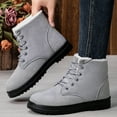 thumbnail image 7 of Leozcaa Womens Combat Boots Lace Up Ankle Boots Winter Snow Boot Fashion Plush Cotton Booties Shoes, 7 of 7