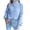 Blue, variant on Fesfesfes Women Sweaters Casual Turtleneck Long Sleeve Hollow Out Base Knitted Sweater