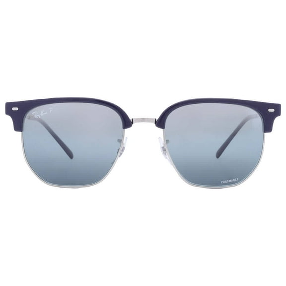 Ray Ban New Clubmaster Polarized Blue Mirrored Irregular Unisex Sunglasses RB4416 6656G6 53