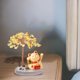 thumbnail image 5 of Gato saludando con base de árbol, alimentado con energía solar, hecho a mano con piedra de cristal, adorno de escritorio Feng Shui para el hogar, 5 of 6