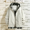 thumbnail image 2 of Vedolay Jacket Coat Windbreaker Casual Hooded Full Zipper Active Jacket Beige,5XL, 2 of 5