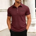 thumbnail image 2 of Daiosportswear Men'S Polo Shirts Summer Athletic Work Breathable Tees Comfortable Casual Loose Top with Pockets Wine XL(XL), 2 of 7