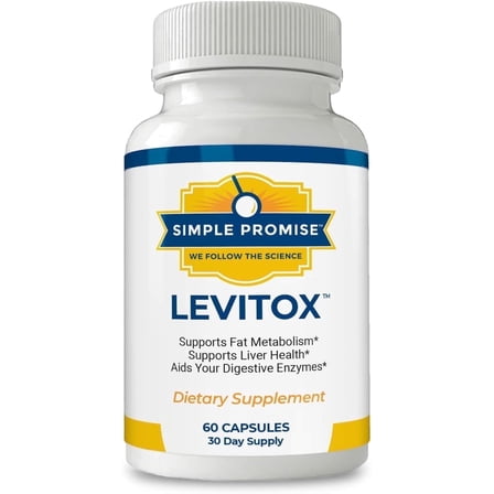 Simple Promise Levitox - Milk Thistle Supplement with Dandelion Root & Artichoke Extract, 60 Capsules