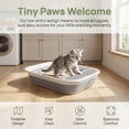 thumbnail image 3 of Foldable Cat Litter Box with Scoop, Collapsible Travel Toilet for Small Cats, Low Entry Anti-Splash Pan, Gray, 17.7 x 13.4 x 5 in, 3 of 6