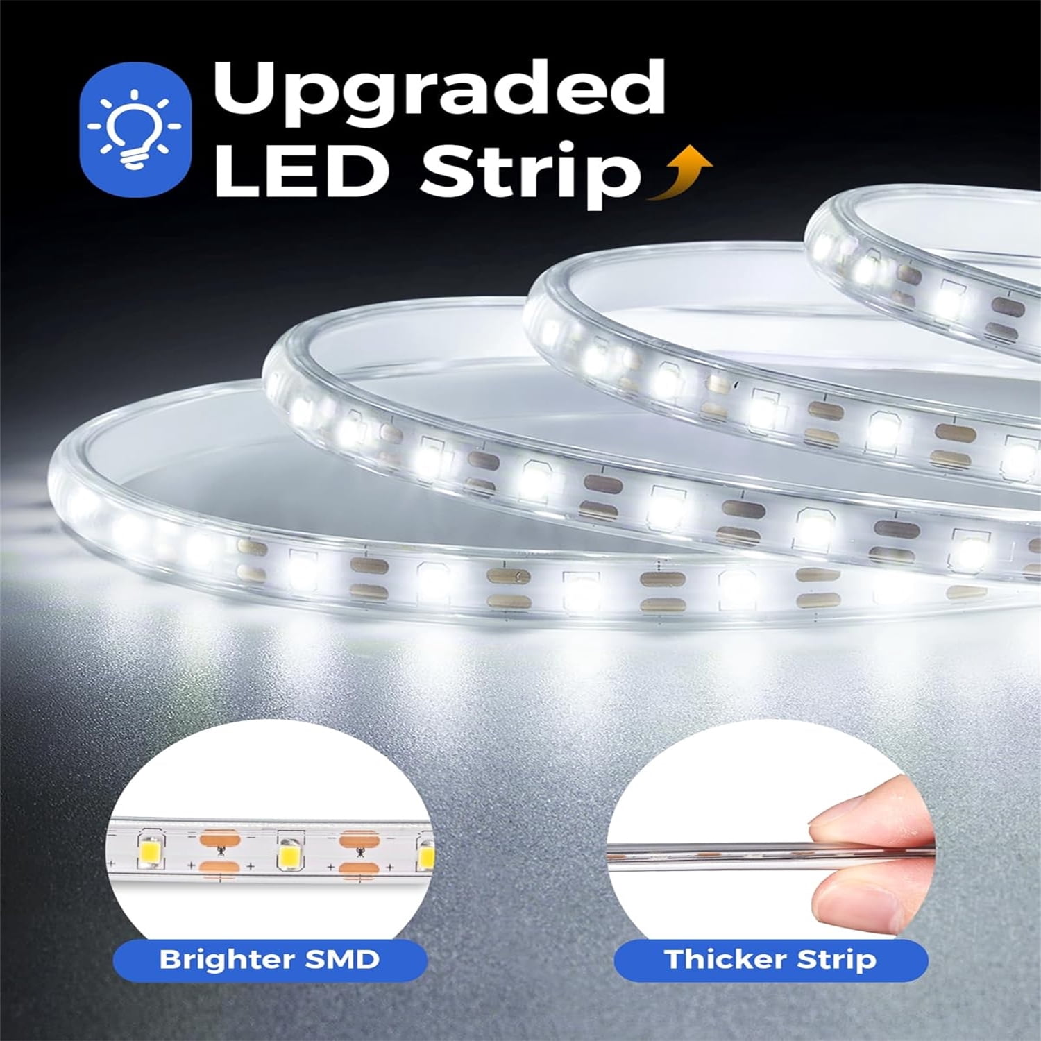32.8FT LED Strip Lights Outdoor, 600LEDs Solar & USB Powered Dimmable LED Strip Lights with Remote, IP65Waterproof Strip Lights for Outside Deck Gazebo Porch Balcony Trampoline Decor