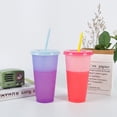 thumbnail image 3 of Drink Cup Colored Tumbler Mug For With Lid And Straw 5Pack, 3 of 14