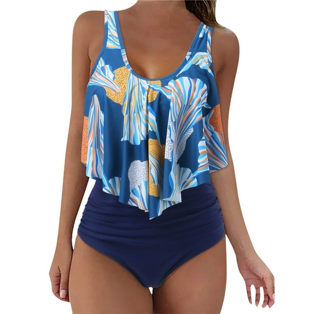 Traje De Baño Tankini De Piezas Para Mujer Parte Superior Con