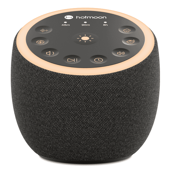 Cocoon White Noise Machine with 40 Soothing Sounds Night Light for Sleep, Yoga, Meditation 8 Hours Timers 32 Adjustable Volume Memory Function Dual Speaker Green Noise Sounds Machine for Adult Black