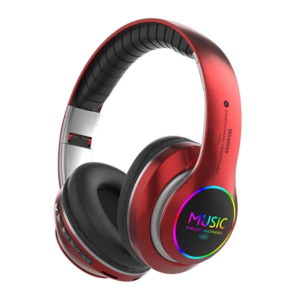 Headset with Bluetooth – Bluetooth 5.0 Subwoofer Head-Mounted Foldable Headphones - Built-in Mic Wireless Call Folding Stereo Noise Cancellation Over Ear Soft Earmuffs Headset