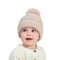 thumbnail image 3 of 6M-4T Kids Baby Winter Knitted Beanie Hat, Esho Toddler Girls Boys Warm Knit Thick Ski Cap with Pom Pom, 3 of 5