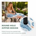 thumbnail image 4 of Round Outdoor Tablecloth with Umbrella Hole and Zipper, Blue Red Seahorse Coastal Tablecloth with Elastic Waterproof, Summer Beach Coral Nautical Patio Table Covers for 45" - 54" Picnic Pool Tables, 4 of 9
