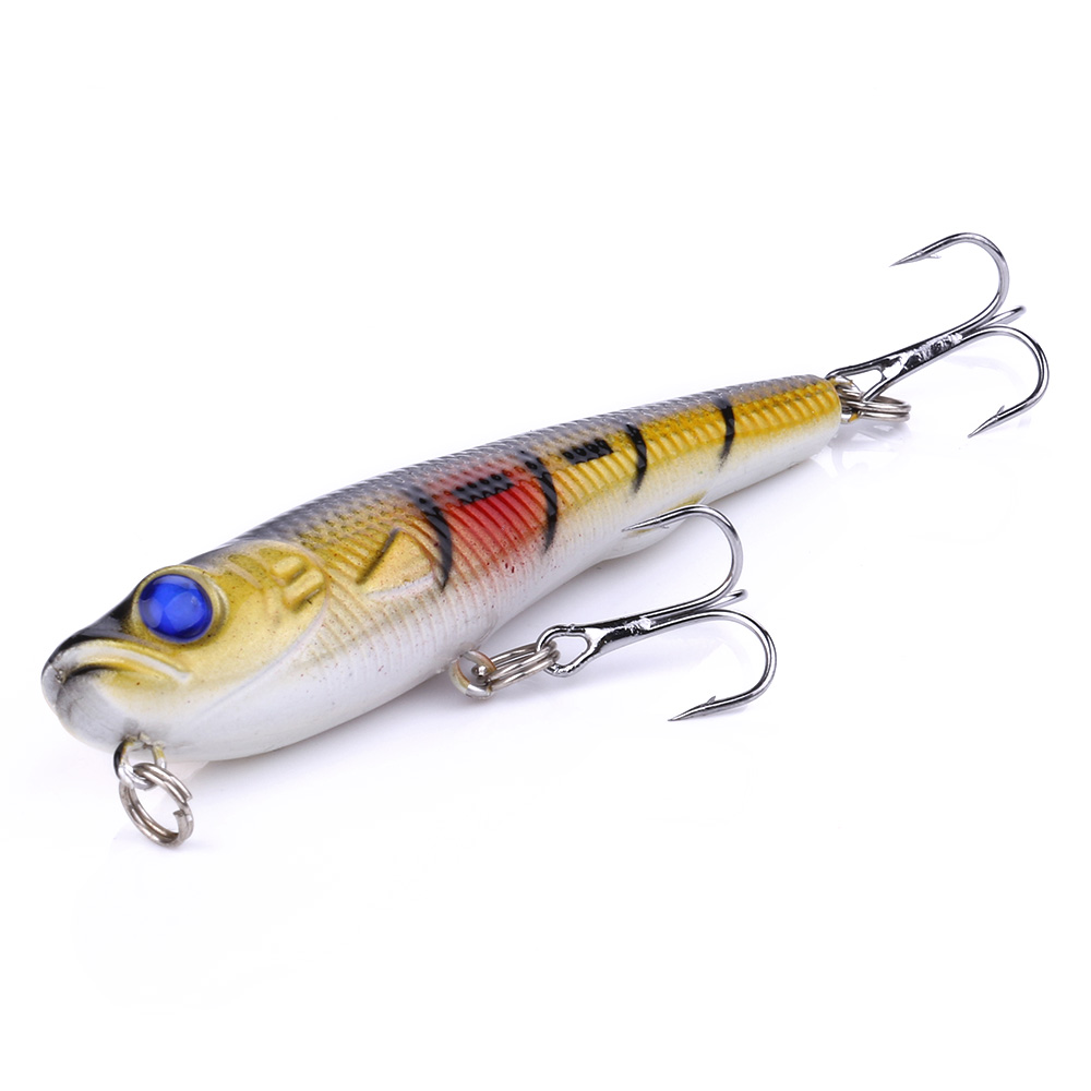 HENGJIA 9PCS Fishing Lures, Pencil Plopper Fishing Lures for Bass Perch, Topwater Fishing Lures with Floating Minnow Pencil Popper Bass Bait for Freshwater or Saltwater