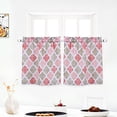 thumbnail image 1 of Volkmi 25CM 2Pcs Morocco Print Polyester Cotton Kitchen Tiers Room-Darkening Rod Pocket Small Window Curtain Set (orange), 1 of 4