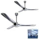 thumbnail image 1 of 2Pz Ventilador Techo 56" 3 Aspas Satin Cromado Benelux 5 Vel, 1 of 8