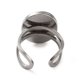 thumbnail image 2 of Non-Tarnish Ion Plating(IP) 304 Stainless Steel Cuff Pad Ring Settings Oval Stainless Steel Color Inner Diameter: 17.5mm, 2 of 4
