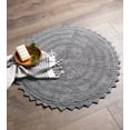 thumbnail image 4 of Contemporary Home Living 27.5" Gray Round Crochet Bath Mat, 4 of 7