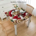 thumbnail image 2 of HAOXIT Cute Holly Leaves Rectangle Picnic BBQ Table Cloths Polyester for Kitchen White, 2 of 7