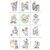 Fairway Needlecraft Nursery Rhymes Stamped Baby Quilt Blocks, 9" x 9"