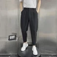 thumbnail image 2 of 9 Pantalones de verano recortados para hombre, pantalones de traje negros rectos para hombre, ropa de oferta, ropa de trabajo para hombre chino, finos, informales, de alta calidad, 2 of 5