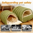 thumbnail image 4 of 2026 New Winter Cat Cave Bed  , Warm Plush Covered Cat House with Removable Cushion, Soft Sleeping Bed for Indoor Cats，Warm  Pet Nest for Indoor Cats & Small Dogs (Green, Large), 4 of 8
