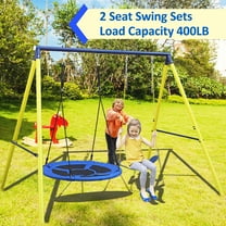 DUOSONG Indoor/Outdoor Metal Swing Set With Safety Belt For Backyard Multicolor Steel Toys Swing Sets