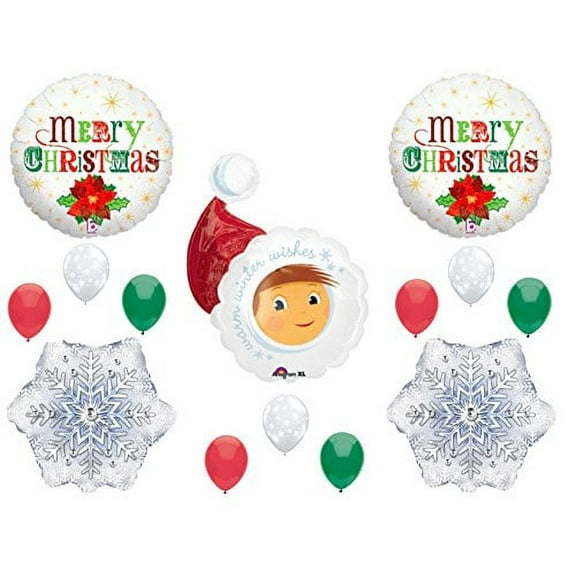 SANTA ELF Christmas Balloons Birthday party Decoration Supplies Parade Winter Snow