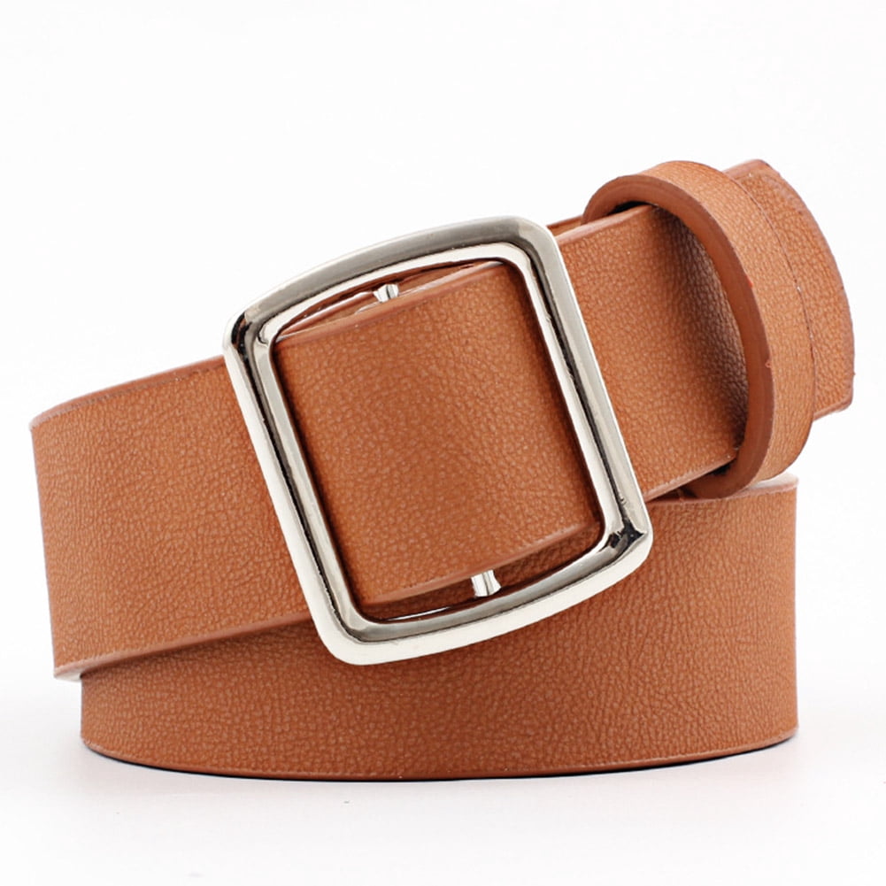 Women Wide Leather Belt with Needleless 