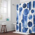thumbnail image 6 of Abstract Color Block Shower Curtain for Bathroom Decor, Blue White Geometric Modern Art Waterproof Fabric Shower Curtain, 72"x96" Set with 12 Hooks, 6 of 9
