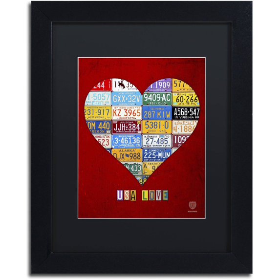 Trademark Fine Art 'Heart' Canvas Art by Design Turnpike, Black Matte, Black Frame