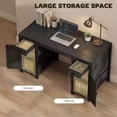 thumbnail image 4 of HOMCOM 53" Home Office Computer Desk with 2 Drawers & 2 Cabinets, Black, 4 of 10